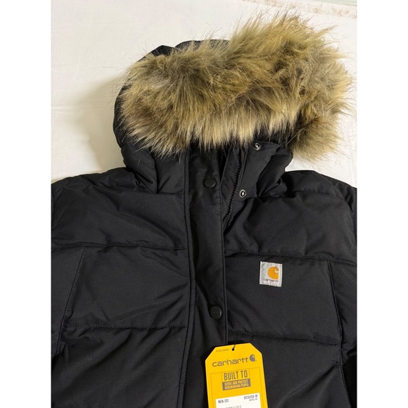 Carhartt Jackets & Blazers - Carhartt Montana Insulated Coat Womens M Black Faux Fur Hood Parka OC5456